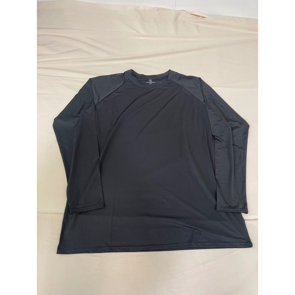 Real Essentials Mens 2XL Long Sleeve Active Shirt Gray Crew Neck REQW 2024